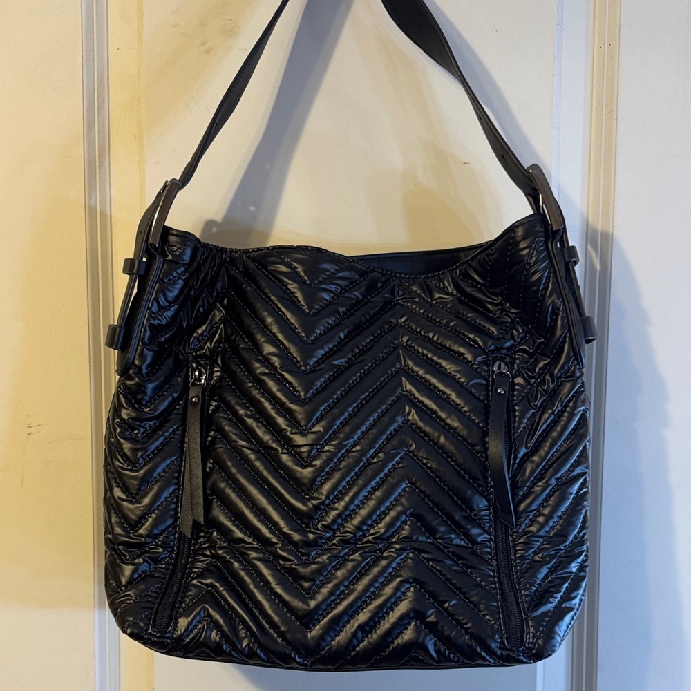Elegant Black Quilted Hobo Bag